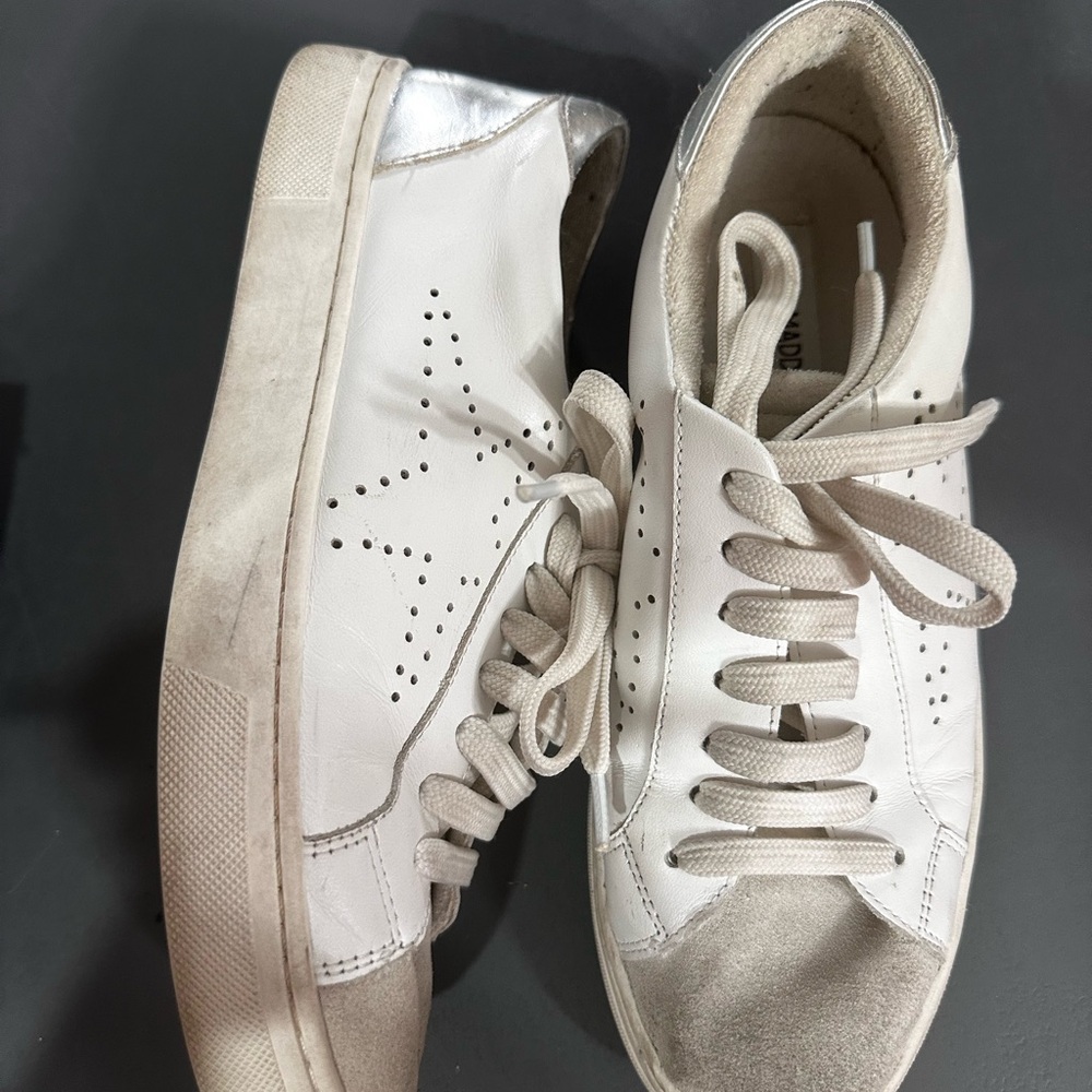 Steve Madden White and Silver Star Sneakers